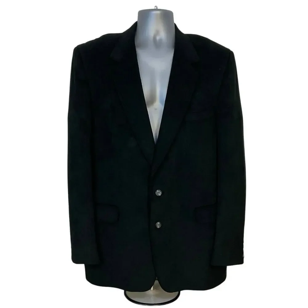 Vintage CRD Men’s Black Ultrasuede Sport Coat Blazer 44R Classic Tailored Jacket